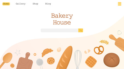 Vector illustration for poster, banner, website and bakery advertisement. Bread, buns, pastry, bakery concept.