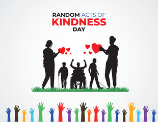 Random acts of kindness day. Template for background, banner, card, poster. vector illustration.