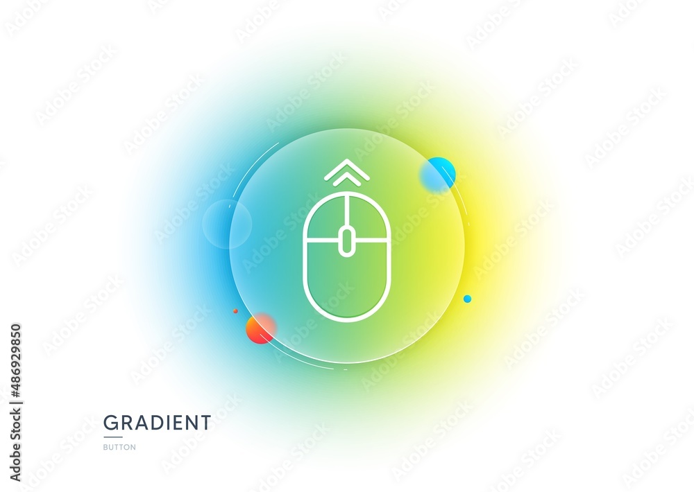 Poster swipe up mouse line icon. gradient blur button with glassmorphism. scrolling arrow sign. landing pag