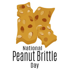 National Peanut Brittle Day, Idea for poster, banner, flyer, card or menu design - obrazy, fototapety, plakaty
