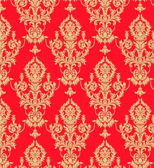 Foto op Canvas Vector Seamless Holiday Pattern .Seamless pattern with damask ornament. Vector vintage floral seamless pattern element. © AZIZ STUDIO