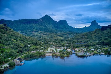 Fototapeta na wymiar Cove of a Tahiti island
