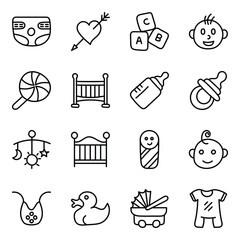 Pack of Childhood Linear Icons

