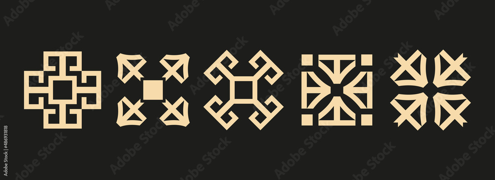 Poster set of geometric pattern design. abstract geometric shape design element. vector