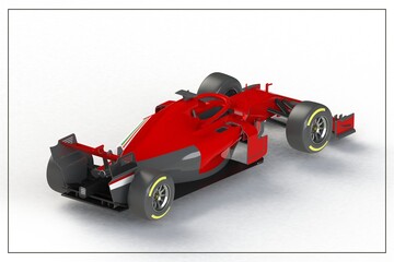 3d illustration of an F1 car.