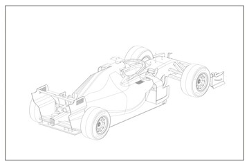 3d illustration of an F1 car.