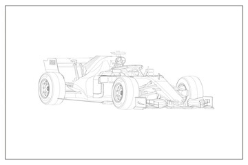3d illustration of an F1 car.