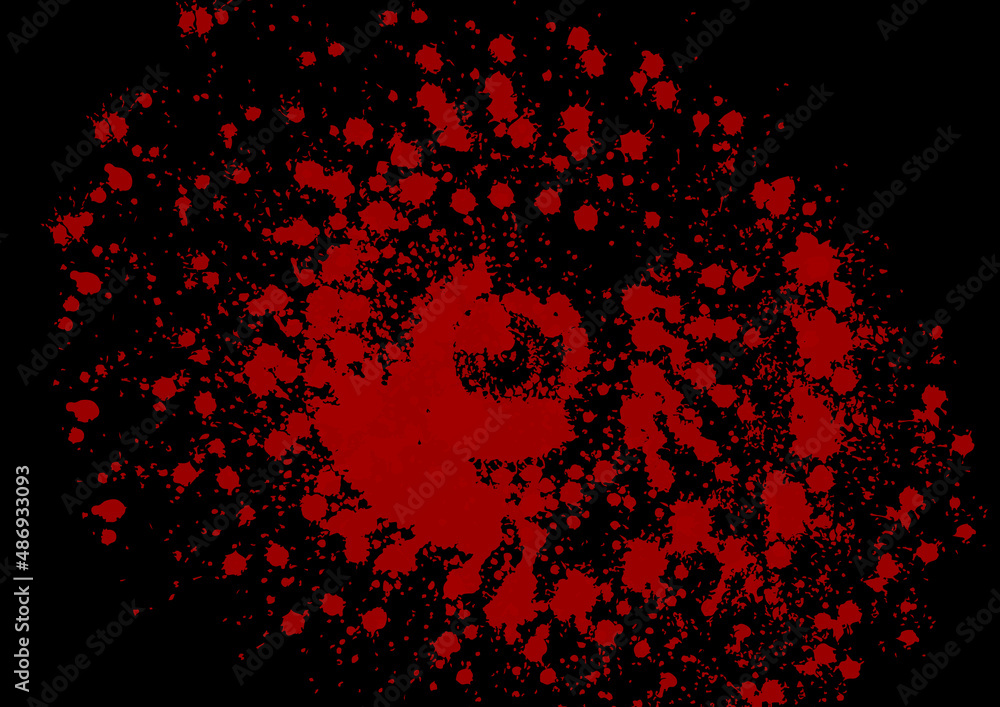 Poster abstract vector splatter ink red color on black color design background, illustration vector design 