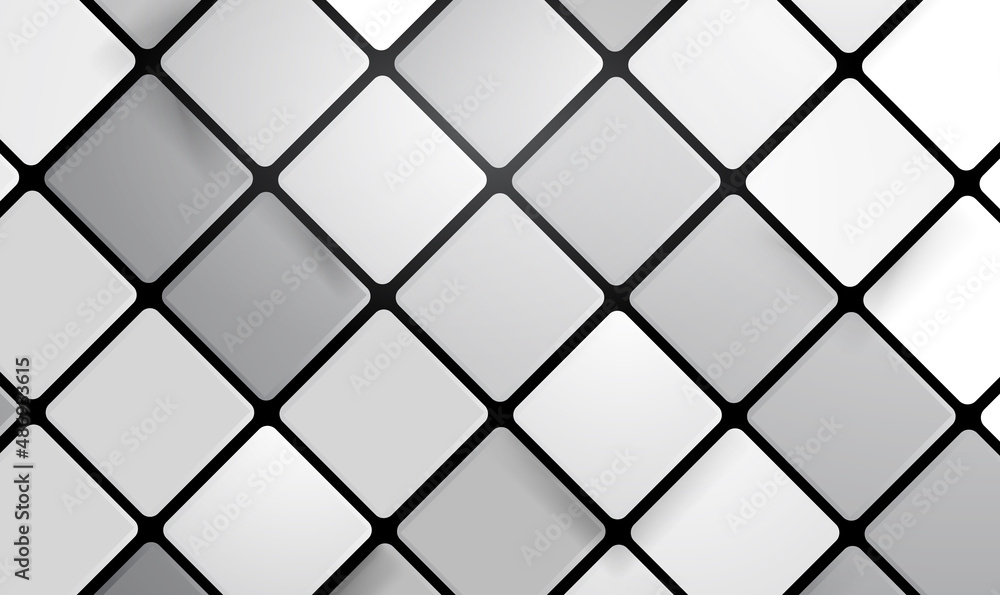 Aufkleber 3d white abstract geometric background texture with rhombus. minimalist white abstract background re