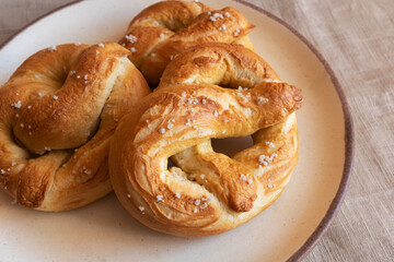 Homemade Fresh Baked Pretzel with Sea Salt
