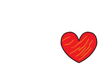 red heart with cracks on white background