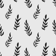 Print background vector art. Graphics, pattern of branches, leaves