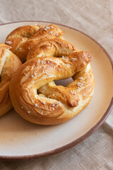 Homemade Fresh Baked Pretzel with Sea Salt