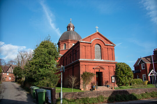 A scenic view of St Peter's Church in Petersfield, the United Kingdom