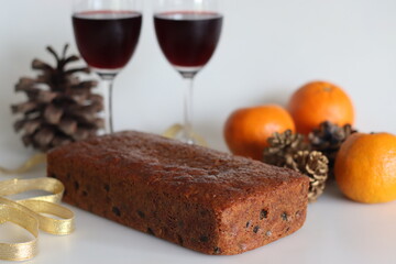 Boiled fruit cake with orange juice. Easy fruit cake with no alcohol