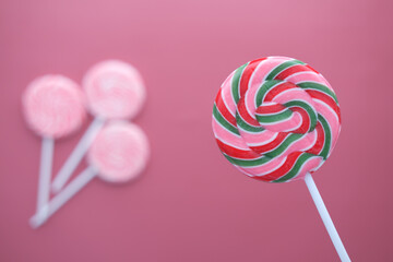 close up of lollipop candy on table 