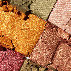 Eye shadow palette close up texture