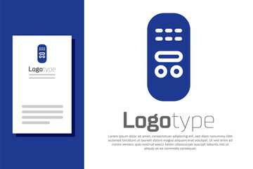 Blue Remote control icon isolated on white background. Logo design template element. Vector