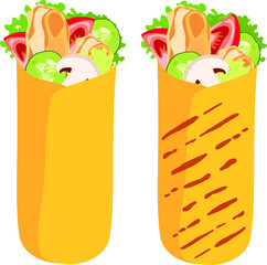 hot dog and shawarma food