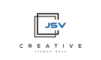 JSV creative square frame three letters logo
