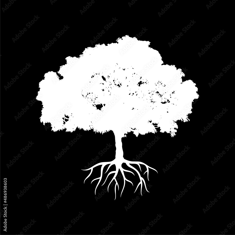 Poster tree icon isolated on dark background