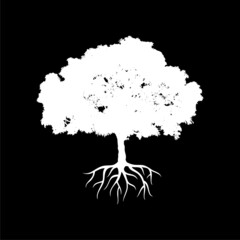 Tree icon isolated on dark background