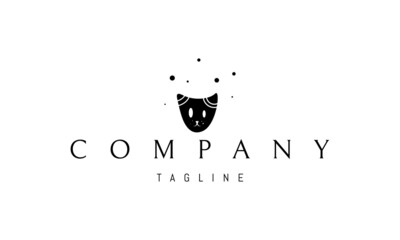 Vector logo on which an abstract image of a strange cat.