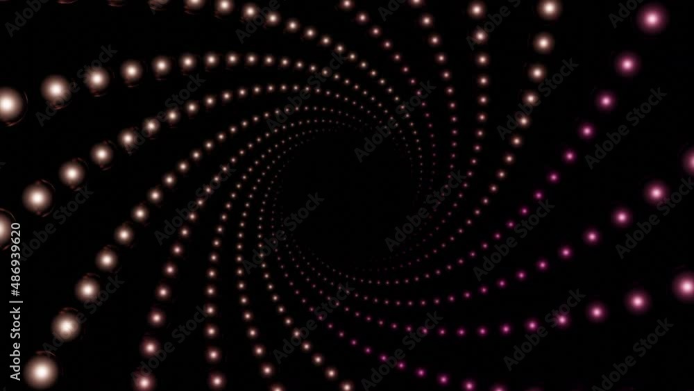 Poster Black background. Design.Bright shiny lines make up a tunnel that moves forward in abstraction.