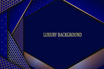 Blue and gold luxury background. Vector illustration.