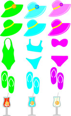 collection of beachwear