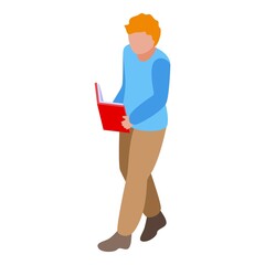 Reading concentration icon isometric vector. Focus brain. Person relax