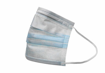 Surgical blue mask for coronavirus, isolated on white, clipping path