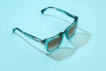 Summer sunglasses for fashion female banner with promo sale or shopping
