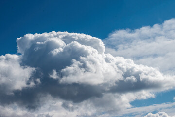 White Clouds with blue sky on a Cold Winter Day in Upstate NY in February.  Windsor in Upstate NY...