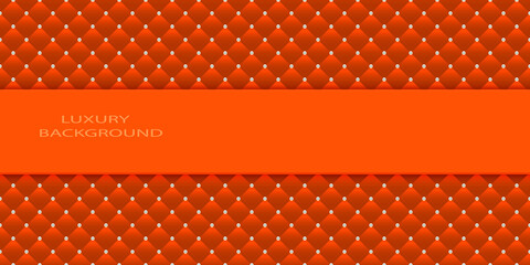 Orange luxury background with beads and rhombuses. Vector illustration. 