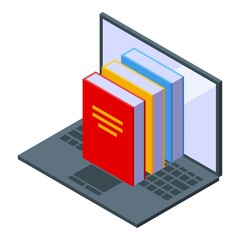 Online bookstore icon isometric vector. Buy book. Digital library