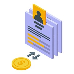 Customer know icon isometric vector. Client verification. Bank process