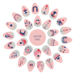 Easter eggs vector with abstractive elements. Happy Easter! Vector.