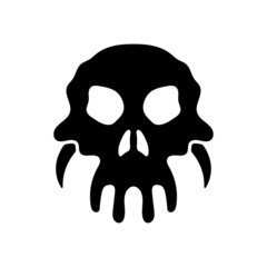 Skull icon. Black silhouette. Front view. Vector simple flat graphic illustration. Isolated object on a white background. Isolate.