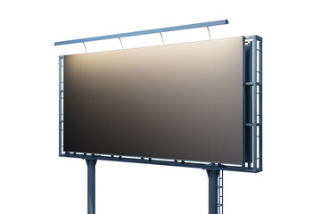 Obraz premium Blank black billboard isolated on white background, perspective view. Mock up, 3D Rendering