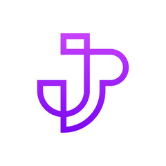 Creative modern letter JP logo template