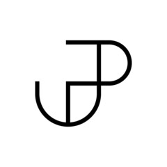 Clean Minimal Letter JP logo template