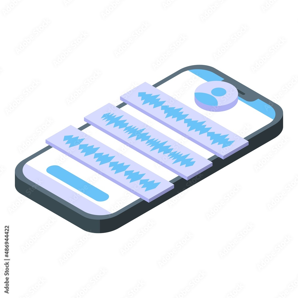 Wall mural smartphone pronunciation icon isometric vector. mouth speech. sound lip - Wall murals