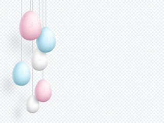 Easter Eggs Speckled Hanging Element 3d Vector