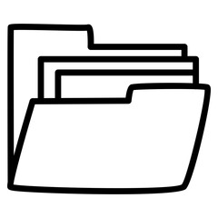 Linear design icon of folder

