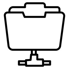 Linear design icon of folder

