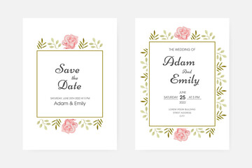 Romantic watercolor wedding invitation