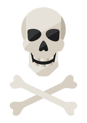 Illustration of pirate skull. Image for game or adventure.