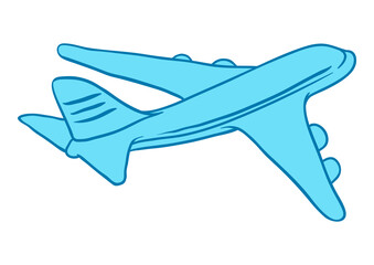 Illustration of airplane. Image for travel or trip.