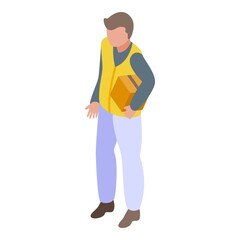 Parcel courier icon isometric vector. Delivery free. Service express